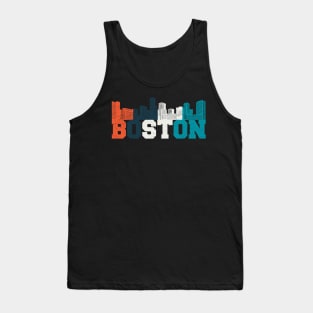 Boston Skyline Retro Cityscape Tank Top